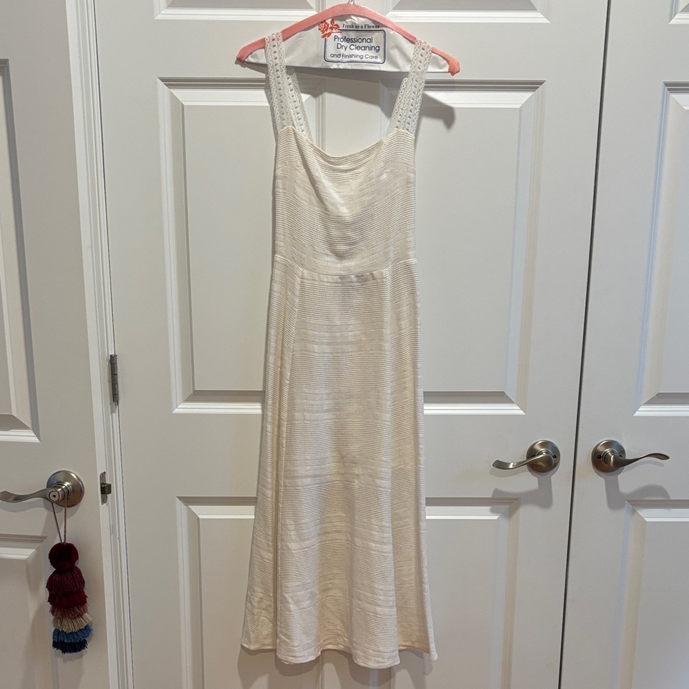 Reformation Cream Backless Dress